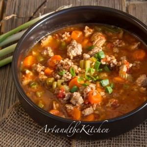 Italian Turkey Burger Soup