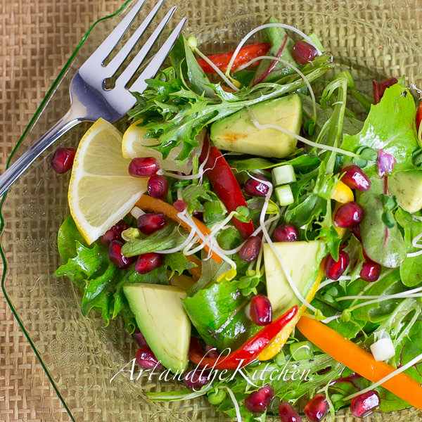 Pomegranate Salad with Pomegranate Dressing