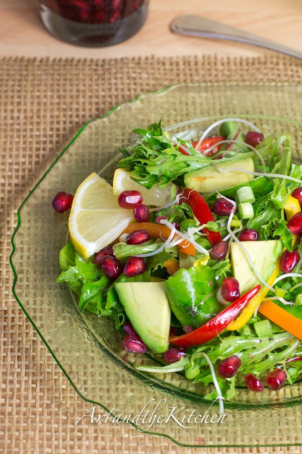 Pomegranate Salad with Pomegranate Dressing