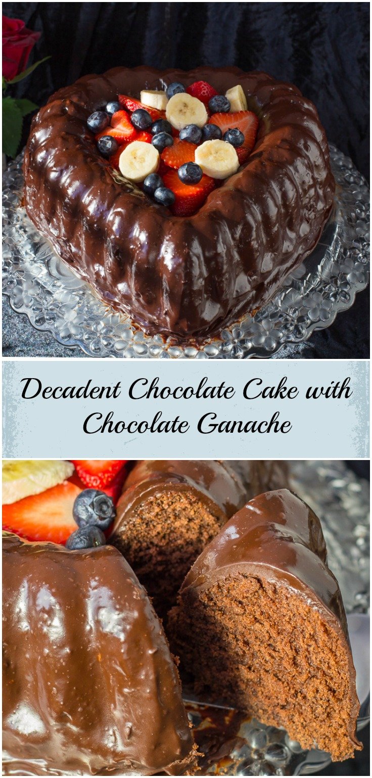Chocolate Cake covered in Chocolate Ganache