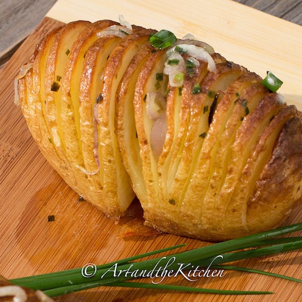 Shallot Hasselback potatoes