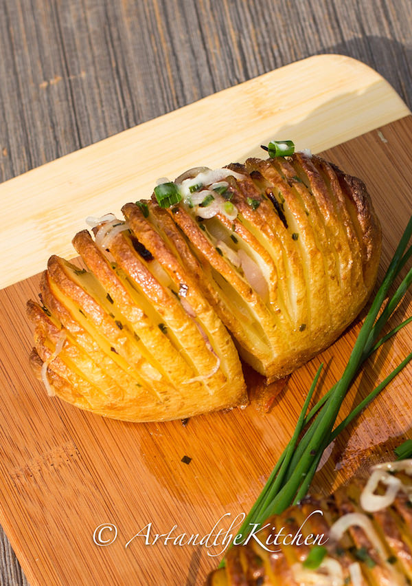 Shallot Hasselback potatoes
