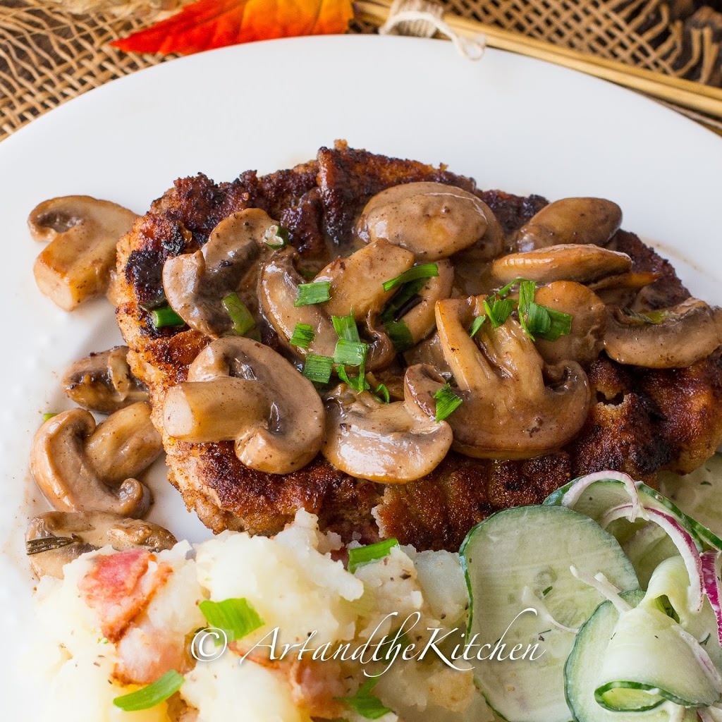 Wiener Schnitzel with Mushroom Sauce