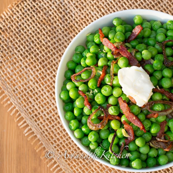 bacon shallot peas