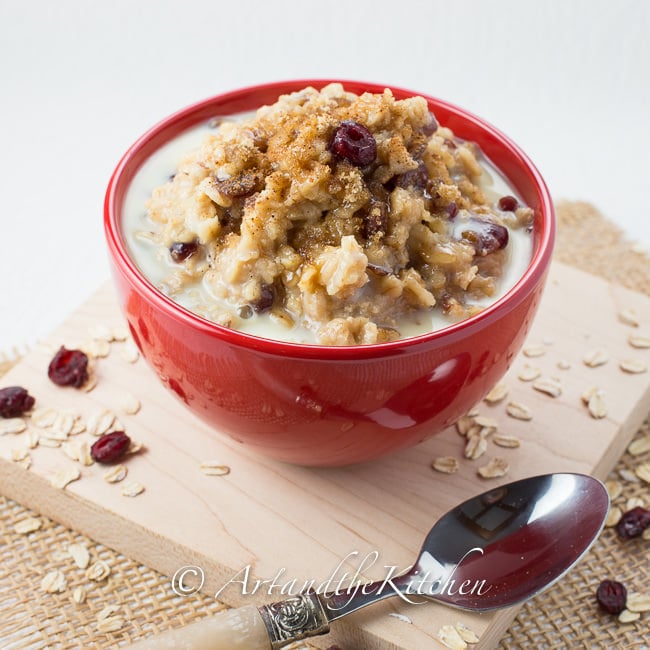 eggnog cranberry oatmeal