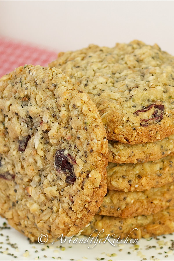 Gluten Free Hemp Chia Seed Oatmeal Cookies