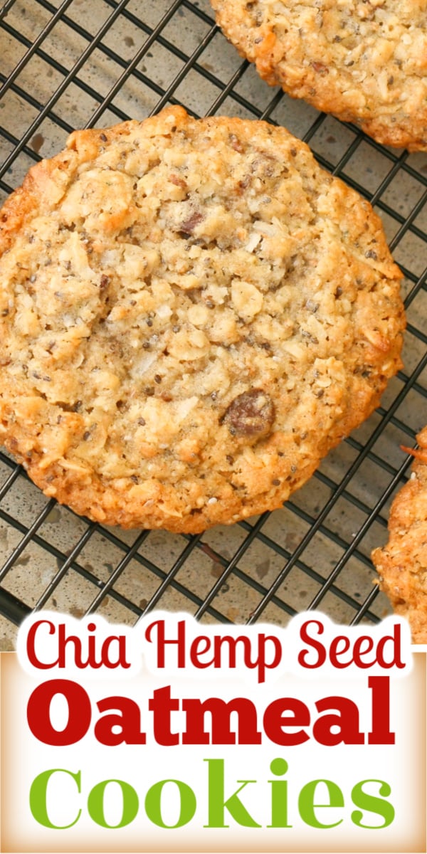 Chia Hemp Seed Oatmeal Cookies have a healthy twist with the addition of chia, hemp seed, and multigrain flour. via @artandthekitch