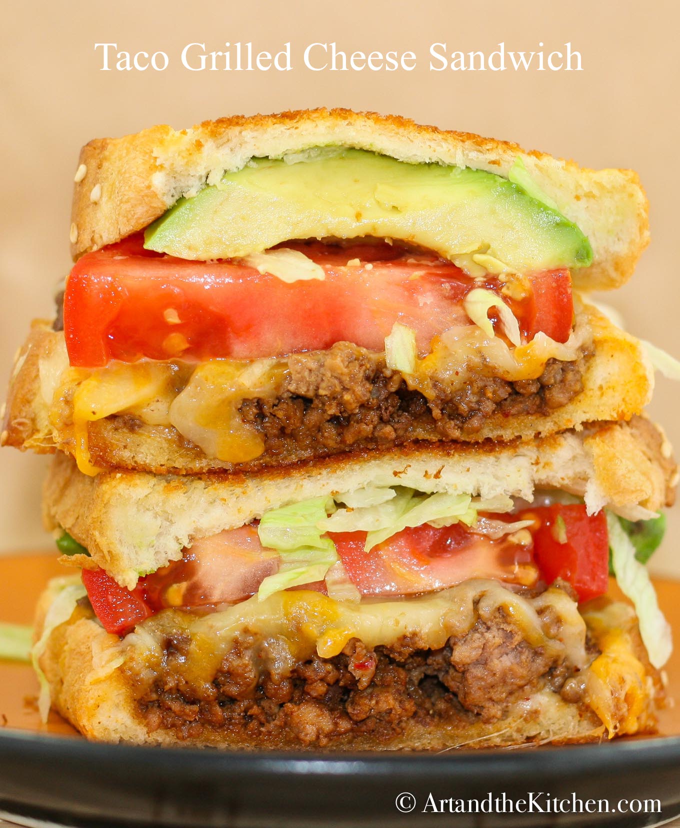Taco Beef Grilled Cheese Sandwich
