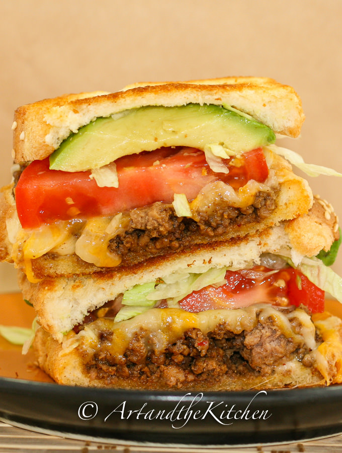 Taco Beef Grilled Cheese Sandwich Art and the Kitchen