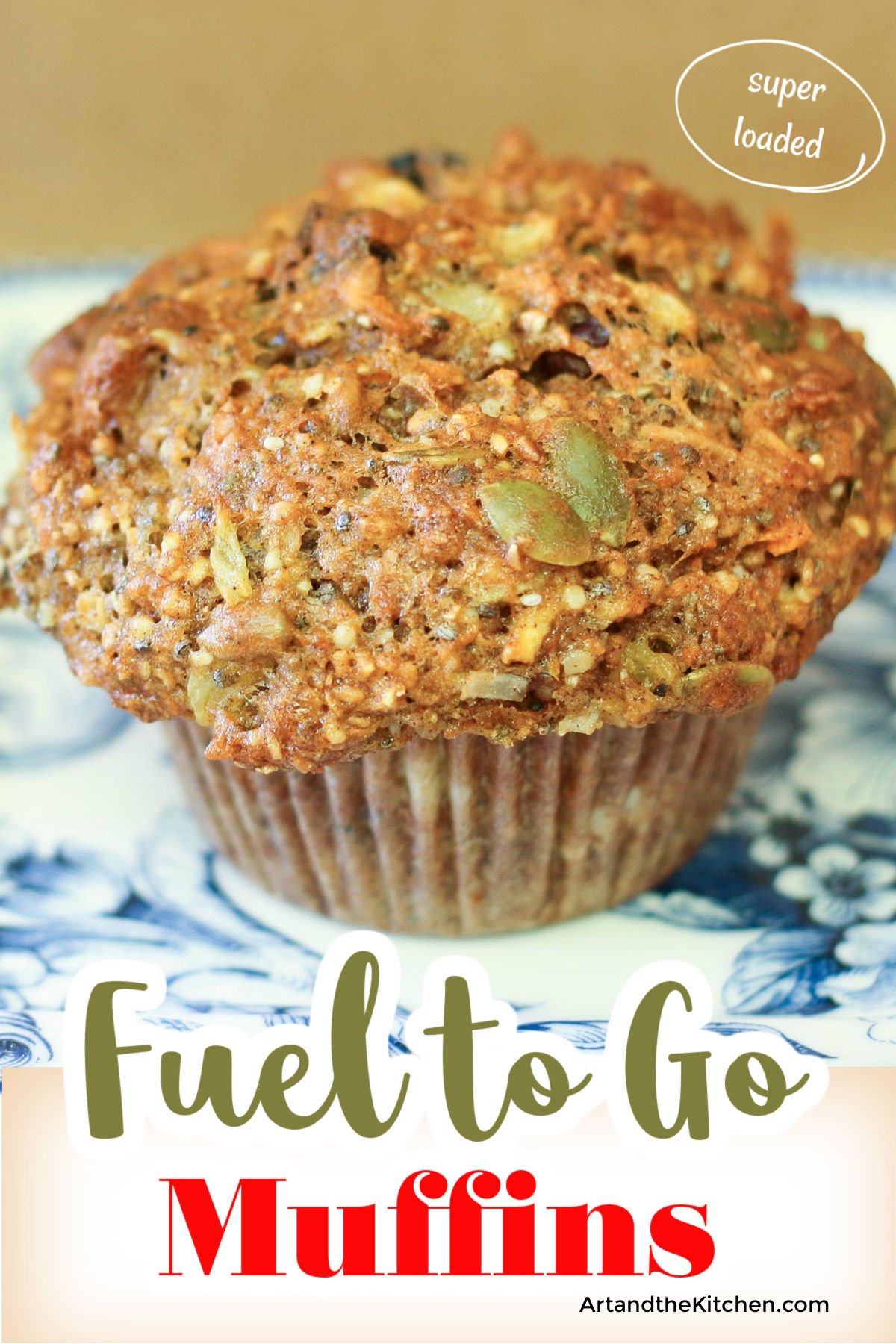 Fuel to Go Muffins are seriously loaded with chia, hemp, sunflower, pumpkin seeds. As well are dried fruit, carrots and multigrain flour. via @artandthekitch