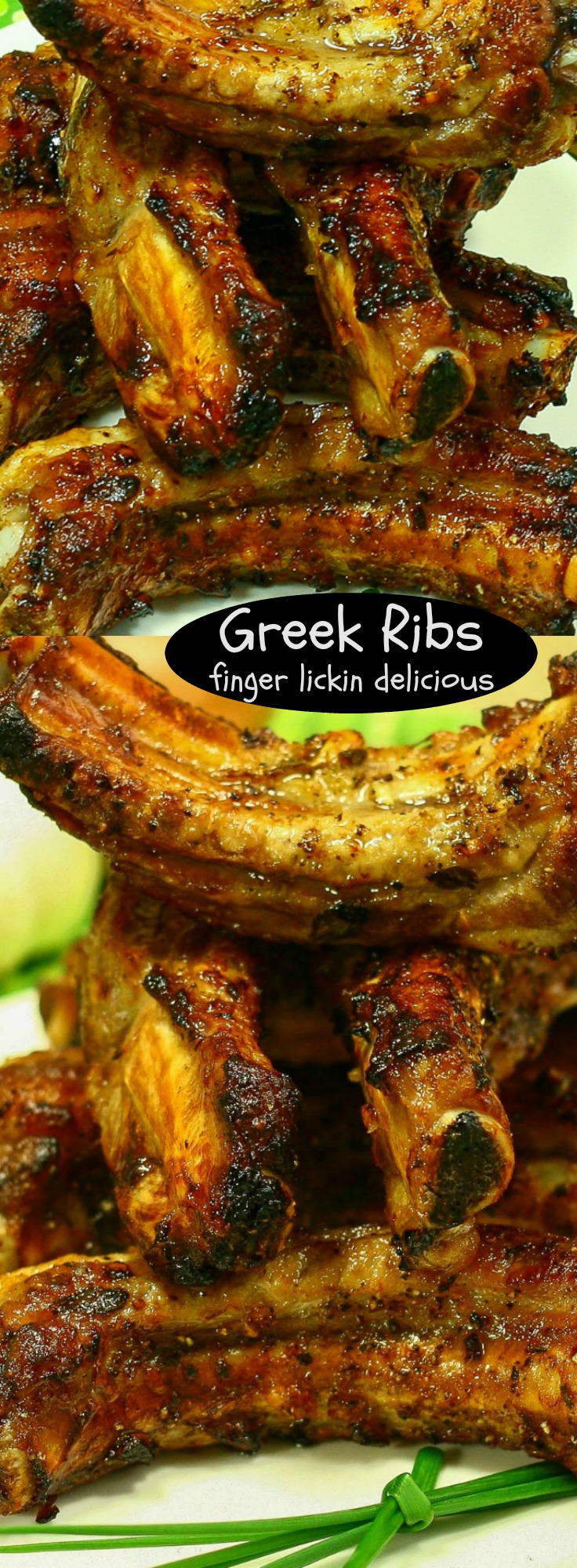 A finger licking recipe for Greek Ribs! Marinated in fresh garlic, oregano and lemon. Great for dinner or a very tasty appetizer. via @artandthekitch