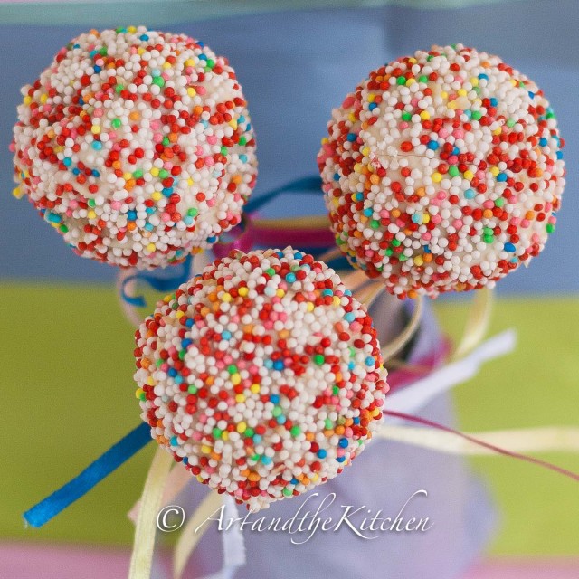 Confetti Cake Pops Art and the Kitchen