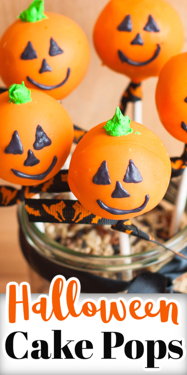 Delicious Halloween Cake Pops decorated like Jack O Lanterns make great treats for a Halloween Party and yummy homemade treats for those special Trick-or-Treaters. via @artandthekitch