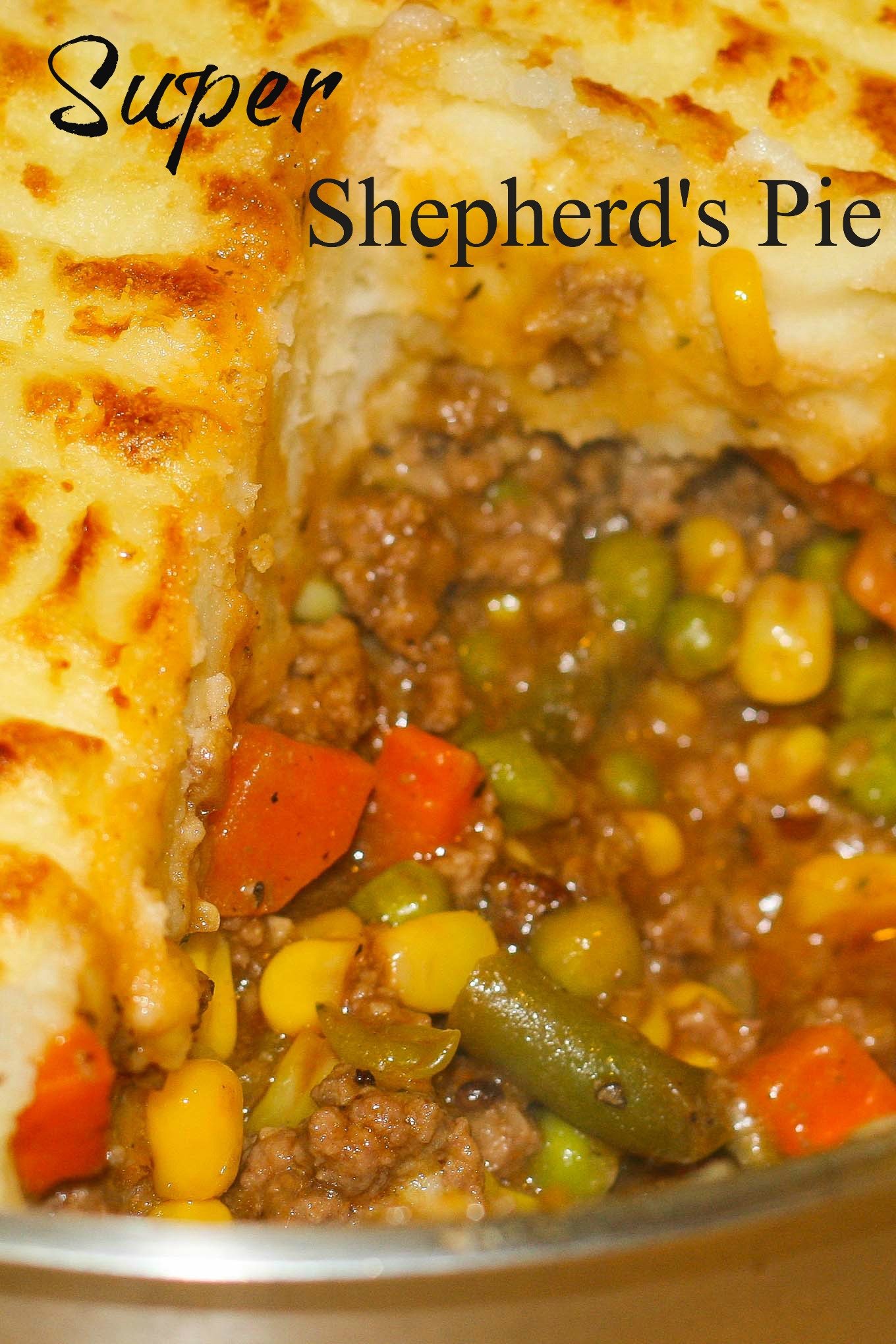 baking dish filled with shepherds pie