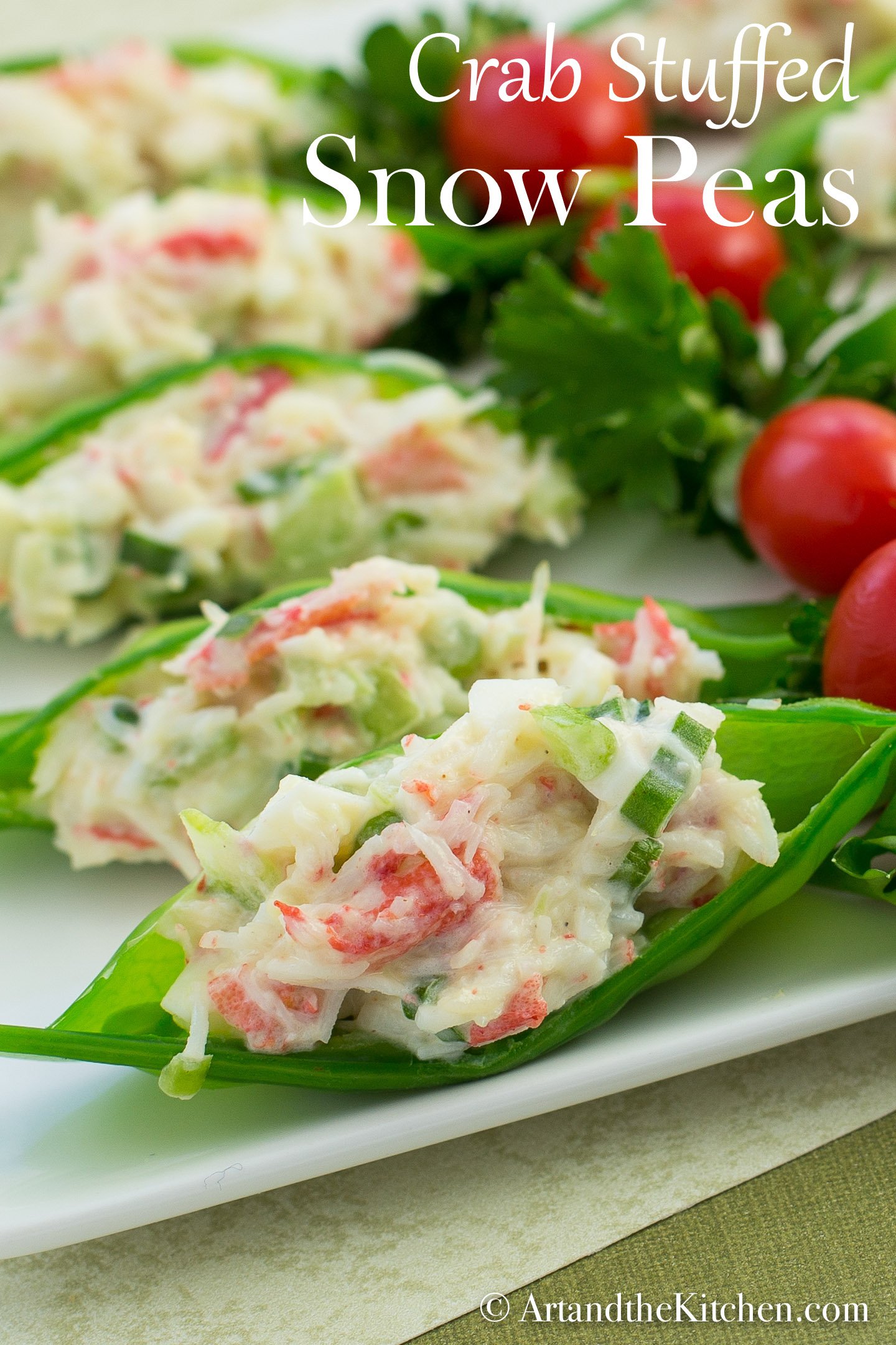 Crab stuffed Snow Peas