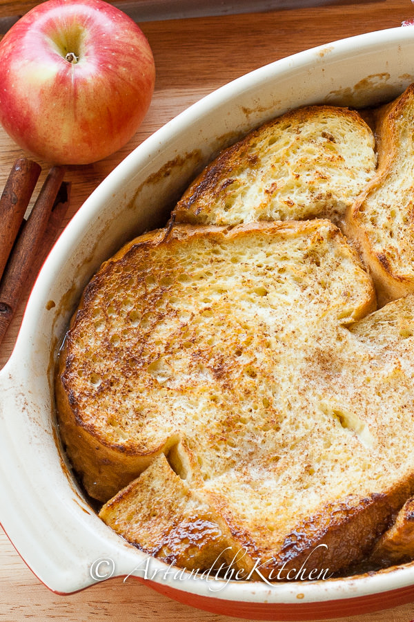 French toast in oval baking dish