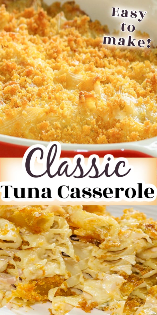Classic Tuna Casserole is a great dish that is incredibly quick and easy to prepare. You can whip this recipe up in 15 minutes! Make it ahead of time and refrigerate until ready to bake. Your kids won't even know they're eating tuna, they will just know it tastes great! Be sure to double up this recipe for second helpings! via @artandthekitch