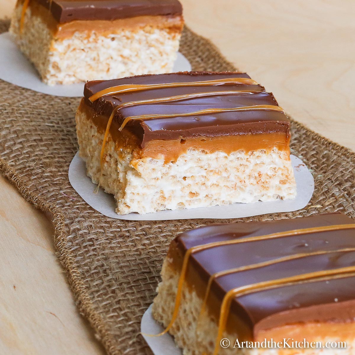 Chocolate Caramel Rice Krispie Squares