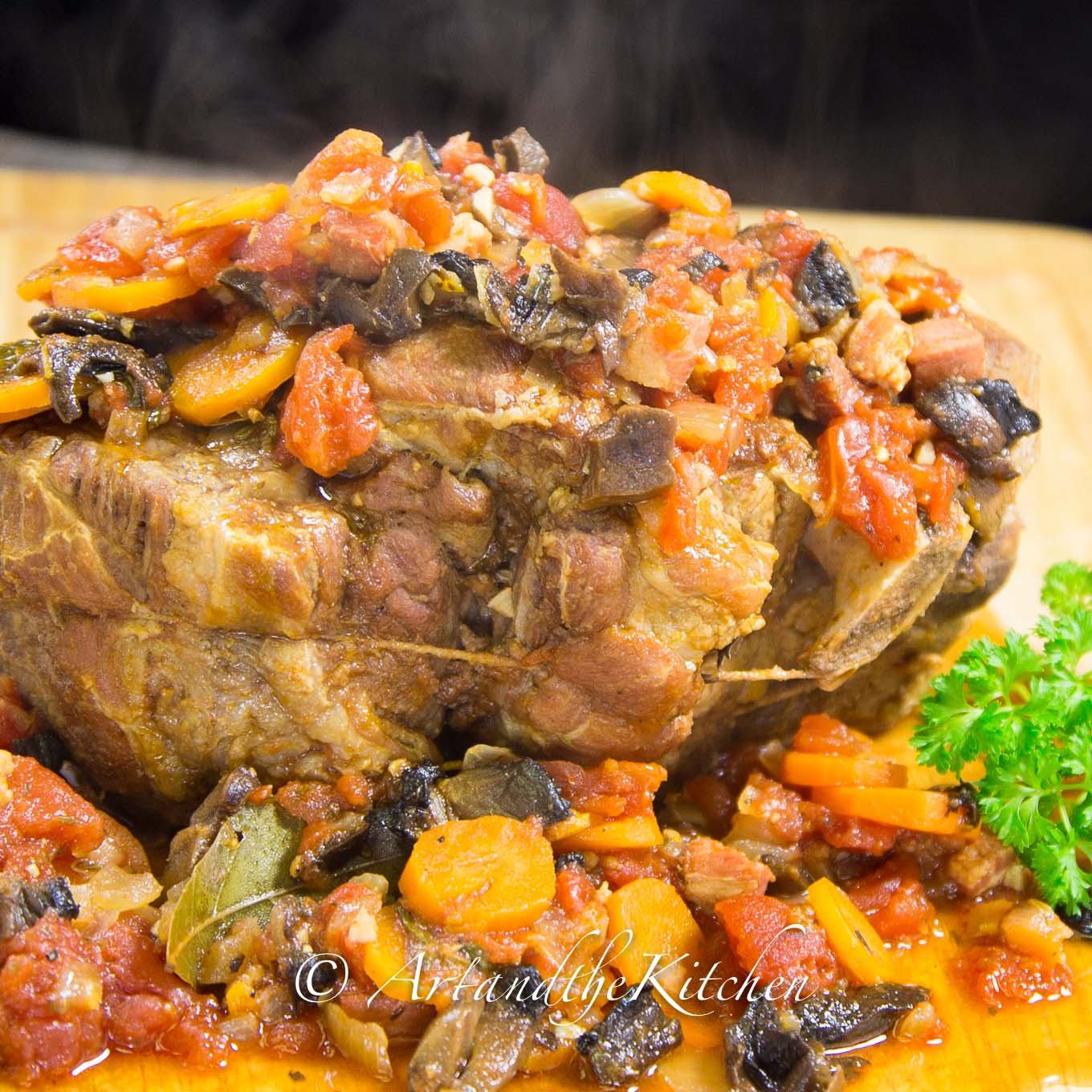 Roast Pork Tomato Mushroom Gravy