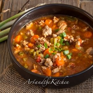 Italian Turkey Burger Soup