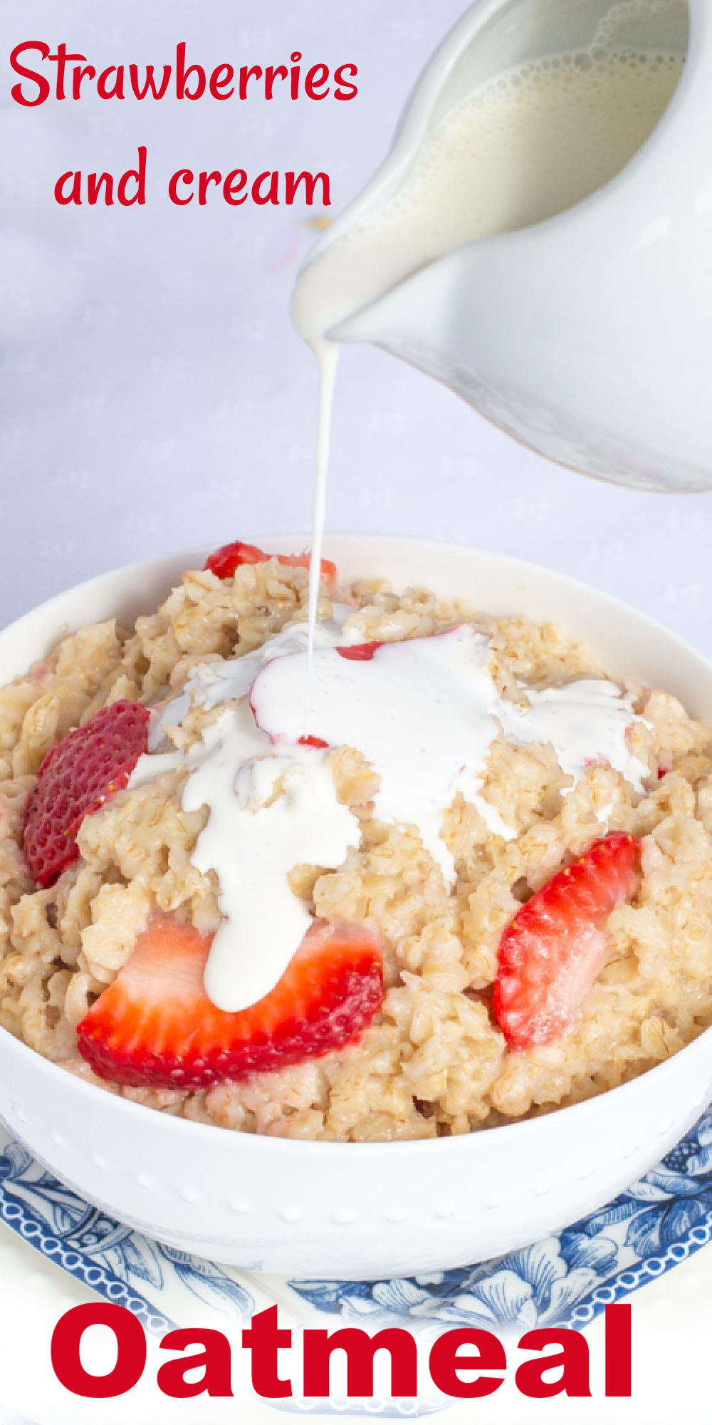 Make the perfect Strawberries and Cream Oatmeal with these easy to follow instructions. via @artandthekitch