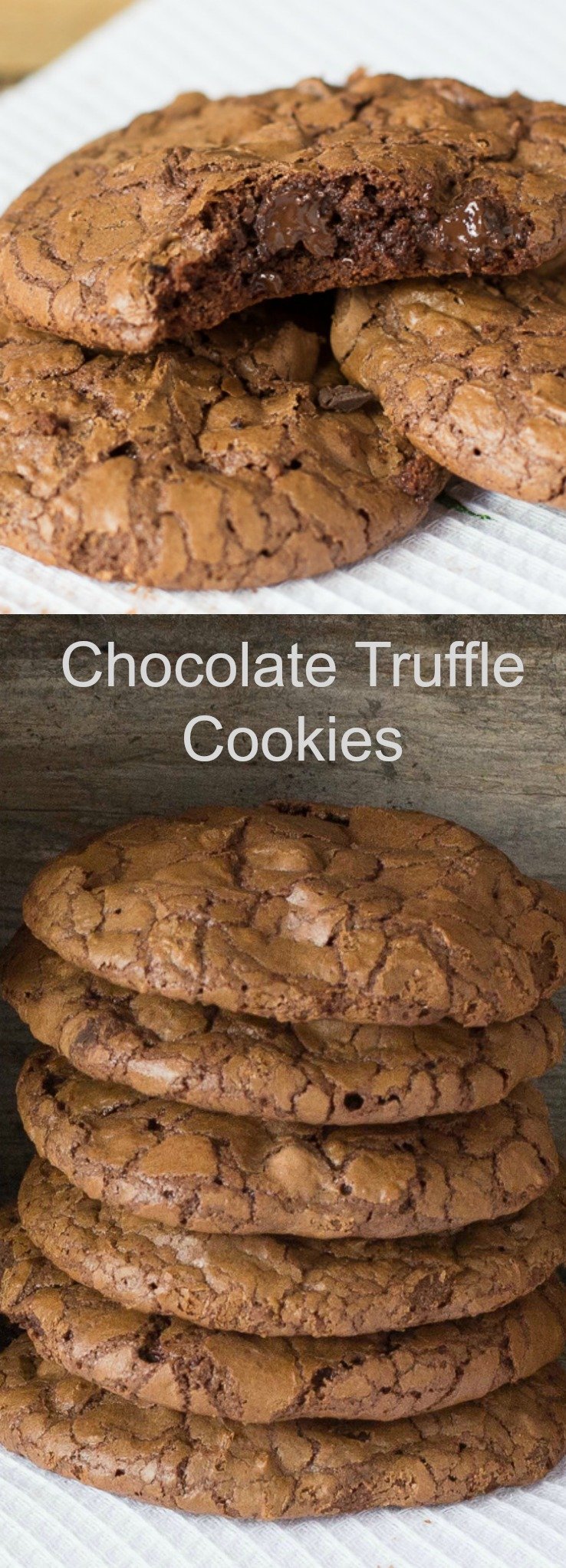 Chocolate Truffle Cookies are the ultimate chocolate lover's cookie. Soft, chewy inside and crisp on the outside. via @artandthekitch