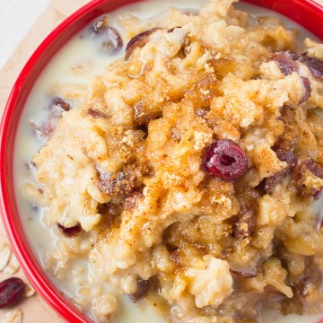 Eggnog Cranberry Oatmeal