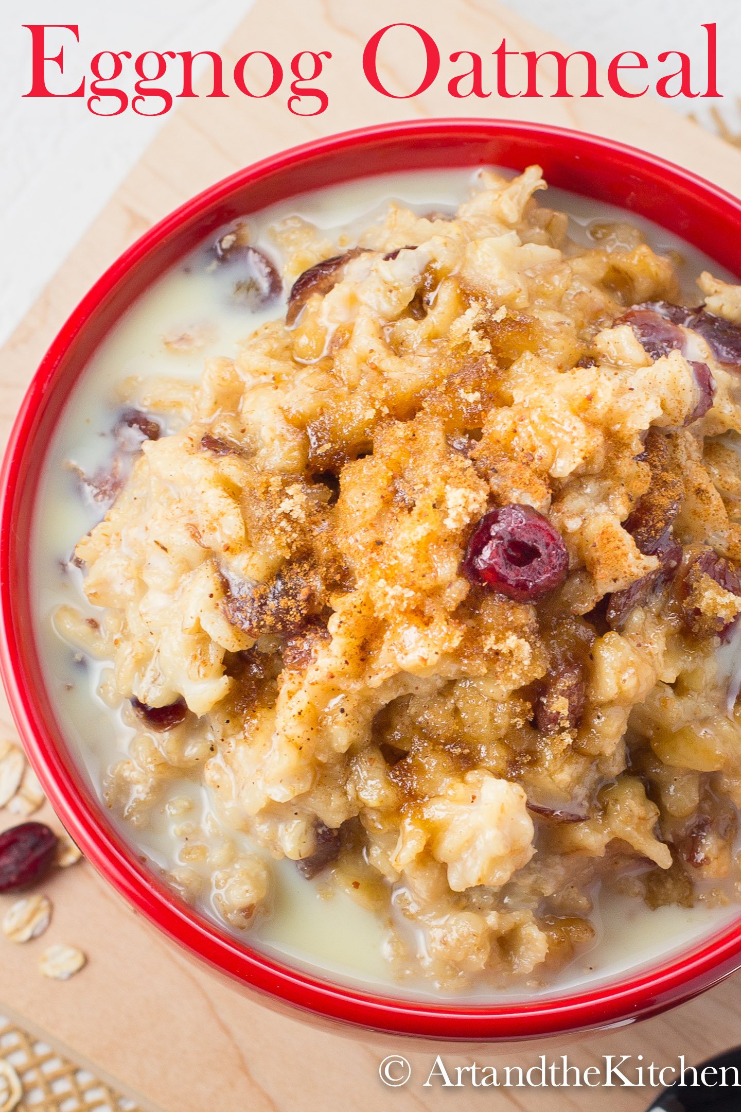 Eggnog Cranberry Oatmeal