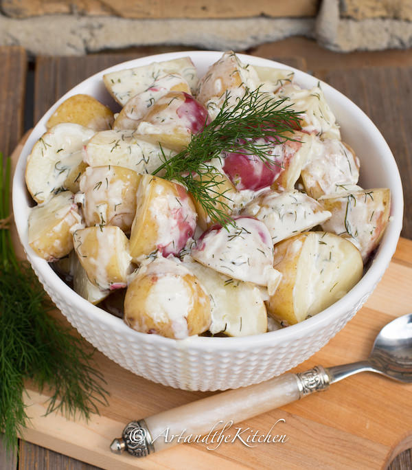 New Potatoes with Creamy Dill Sauce
