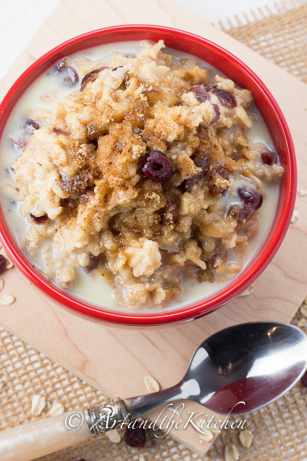 Eggnog cranberry Oatmeal