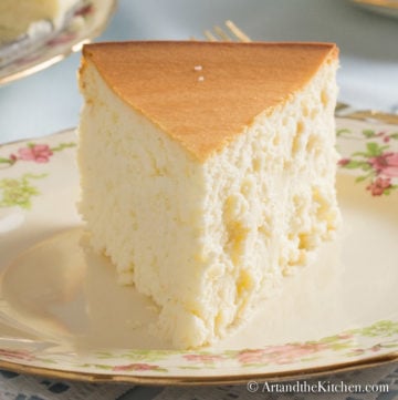 slice of creamy New York Cheesecake on a plate