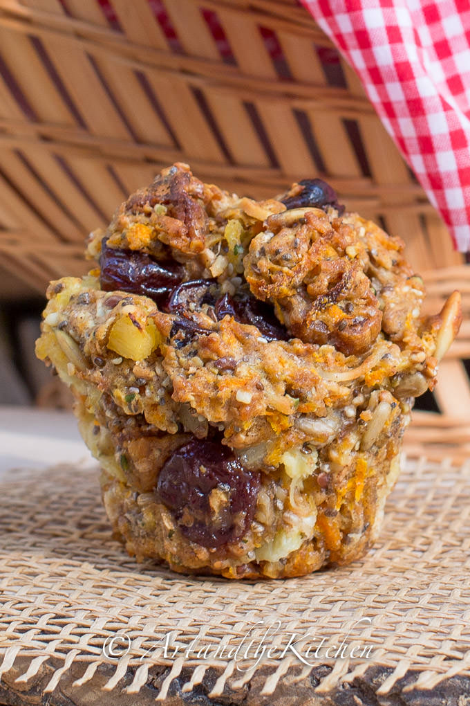 Sour Cherry and Fig Whole Wheat Muffins