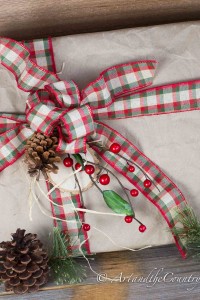 Christmas gift wrapping rustic