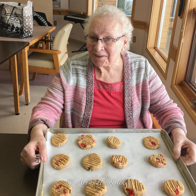 Baking cooking with Elderly Mom.