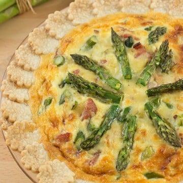 asparagus and Gruyere cheese quiche