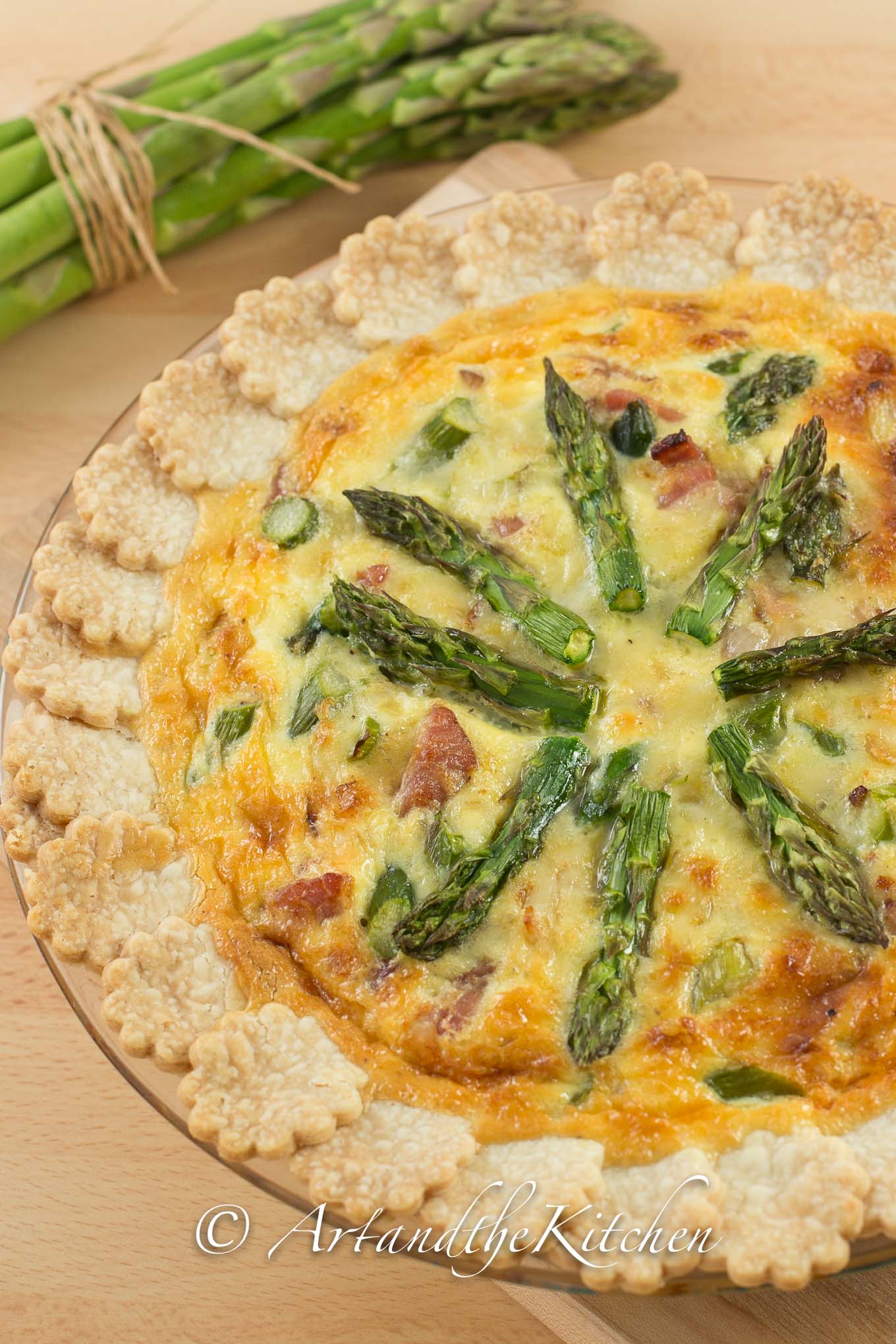 spring fresh asparagus and gruyere cheese quiche