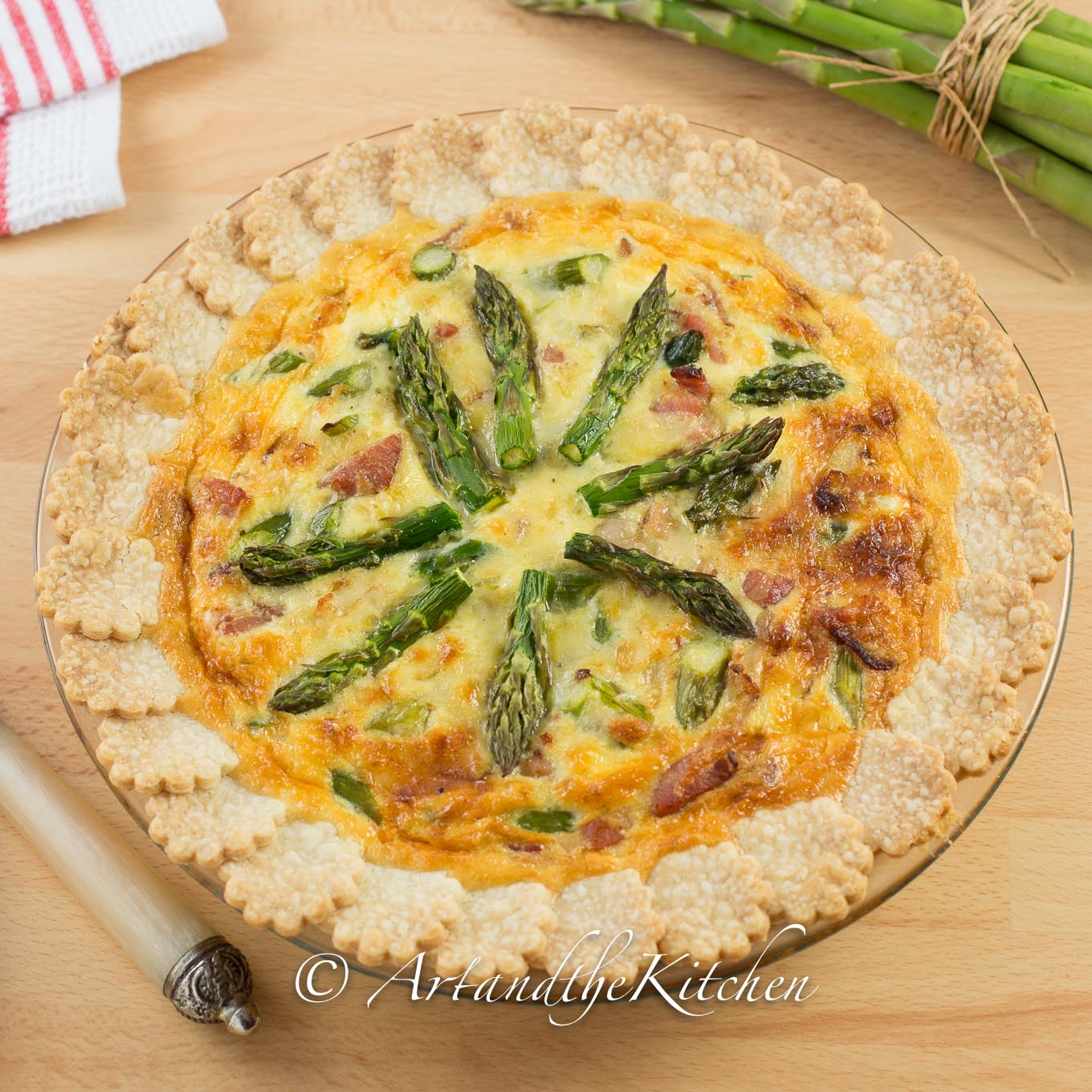 Spring Fresh Asparagus and Gruyere Cheese Quiche