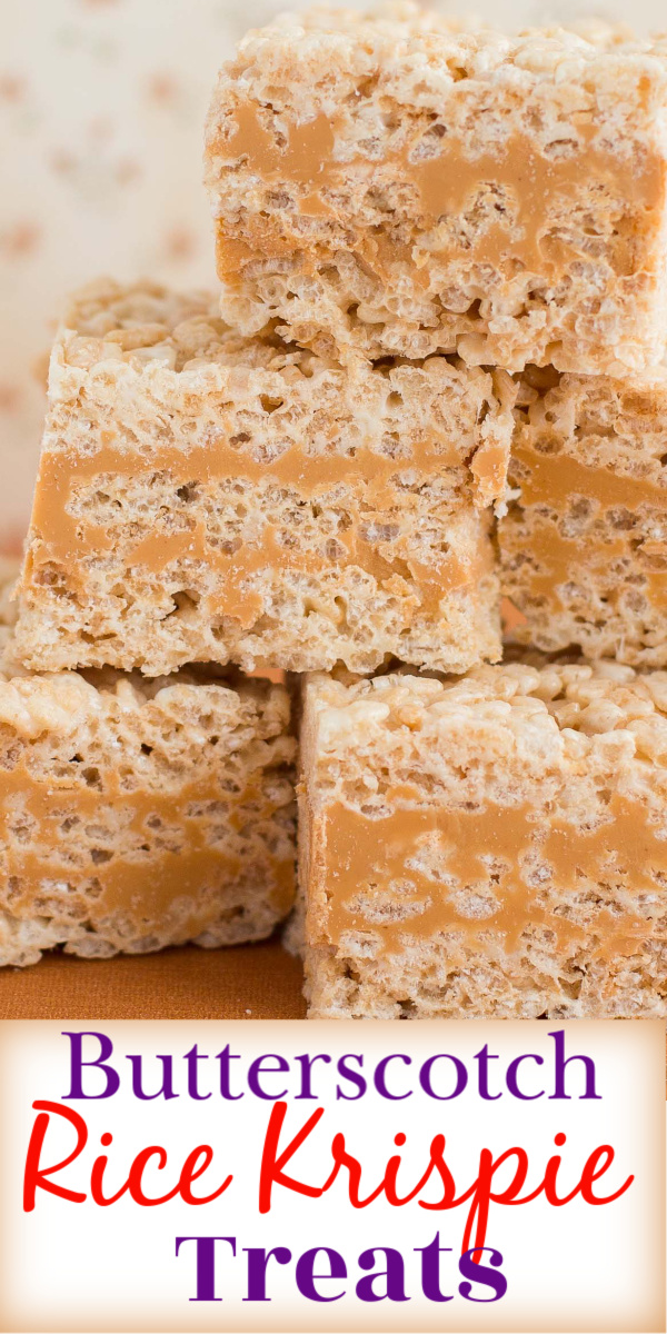 Rice Krispie squares with  creamy, smooth peanut butter and butterscotch layers. via @artandthekitch