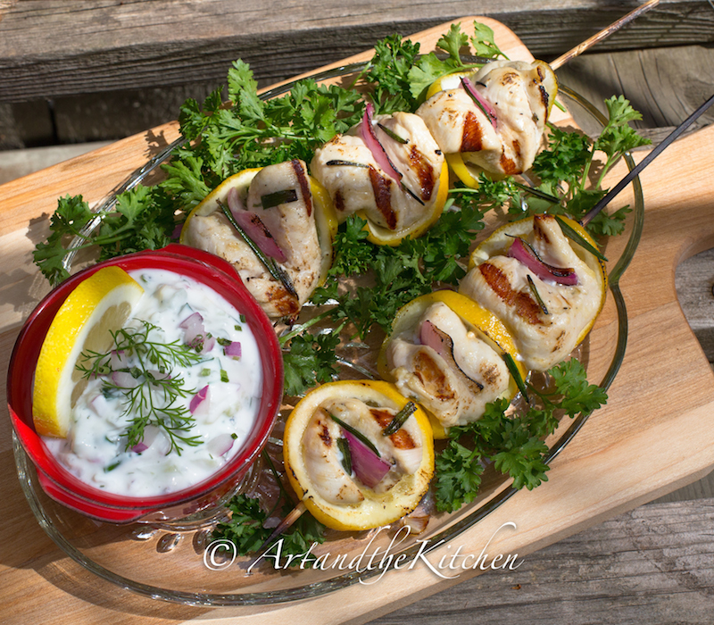 lemon herb chicken kebabs