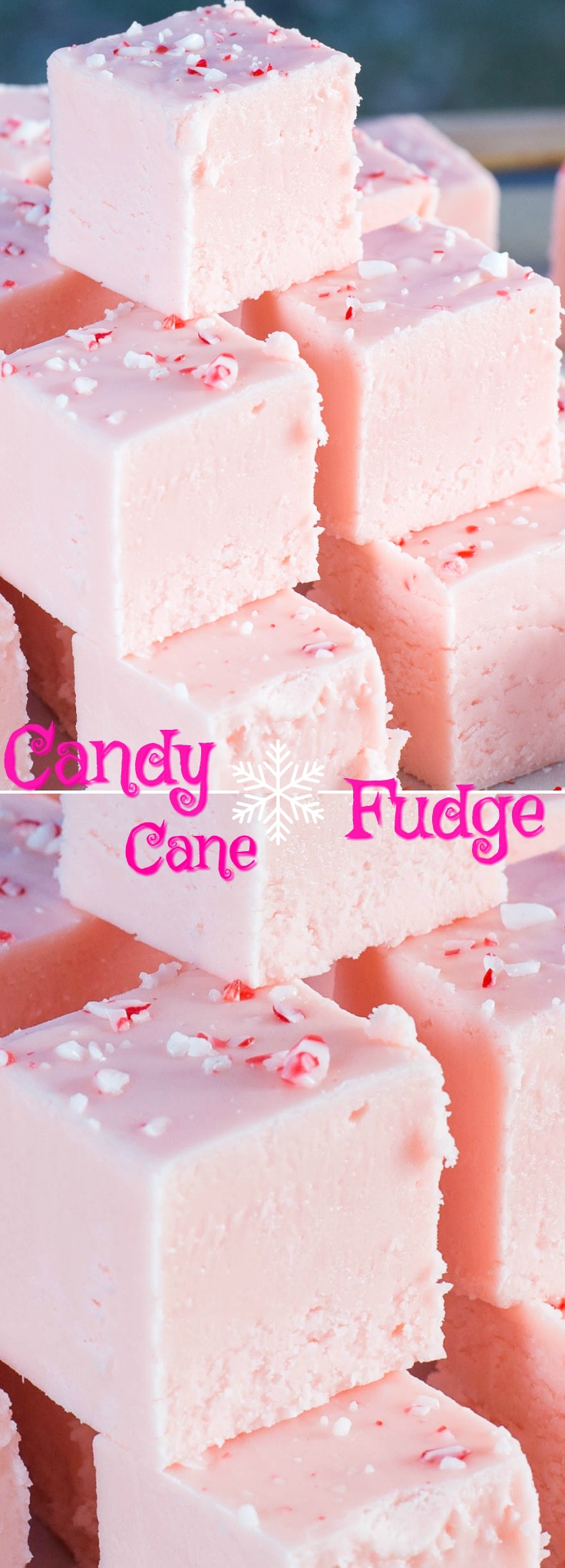 Candy Cane Fudge is incredibly creamy and smooth. This sweet treat is  must make for the Holidays! Some of the sugar is replaced with finely ground candy canes for perfect candy cane flavor.  via @artandthekitch