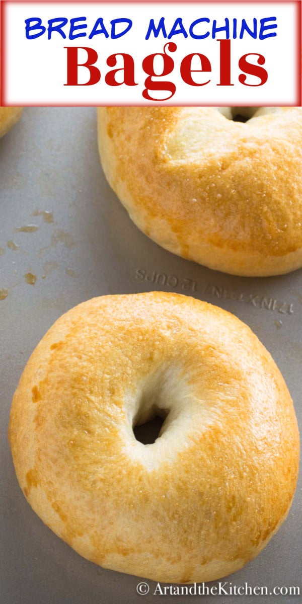 Making homemade bagels is easy using your bread machine. Fresh bagels that are soft, chewy and delicious! via @artandthekitch