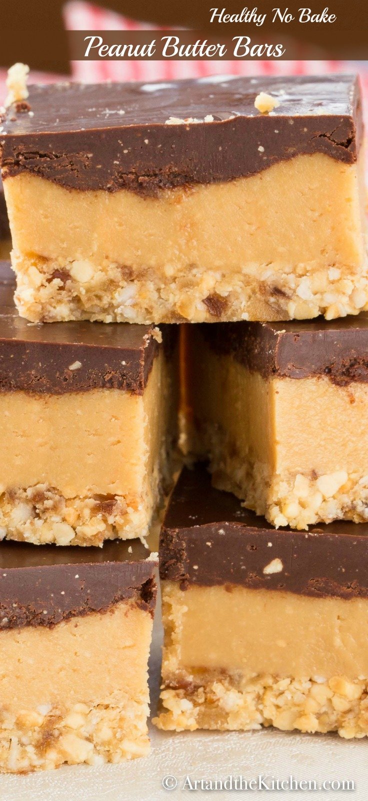 Healthy No Bake Peanut Butter Bars