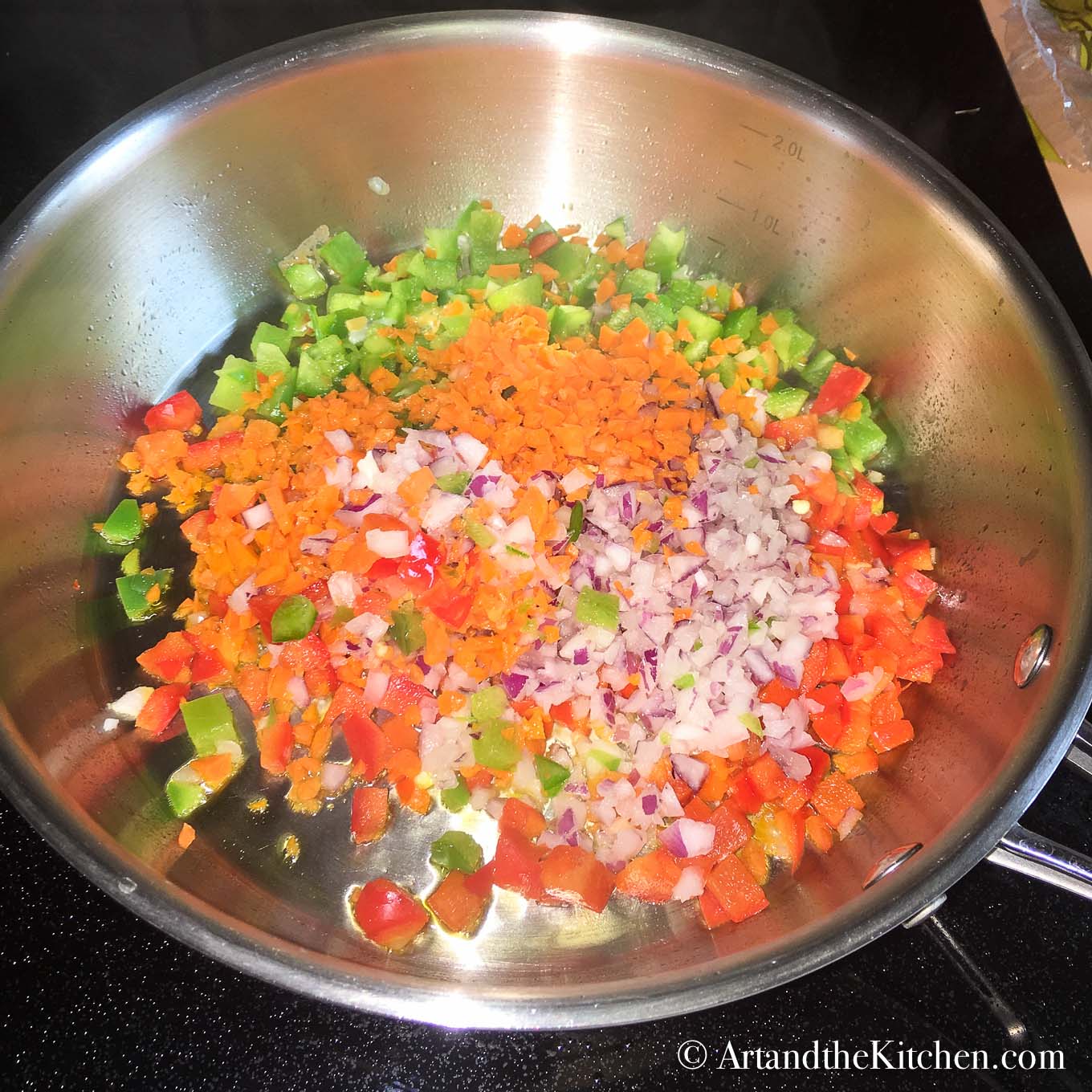 sautéing Black Bean Frittata Bite mixture