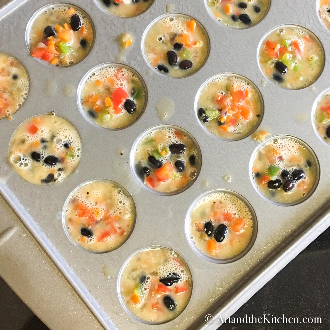 ¼ cup mix in mini muffin pan