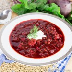 Roasted Beet Lentil Soup