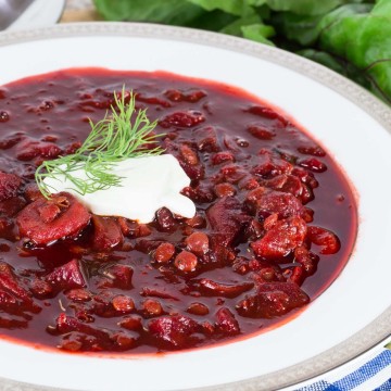 Roasted Beet Lentil Soup