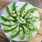 Egg Salad Stuffed Snow Peas