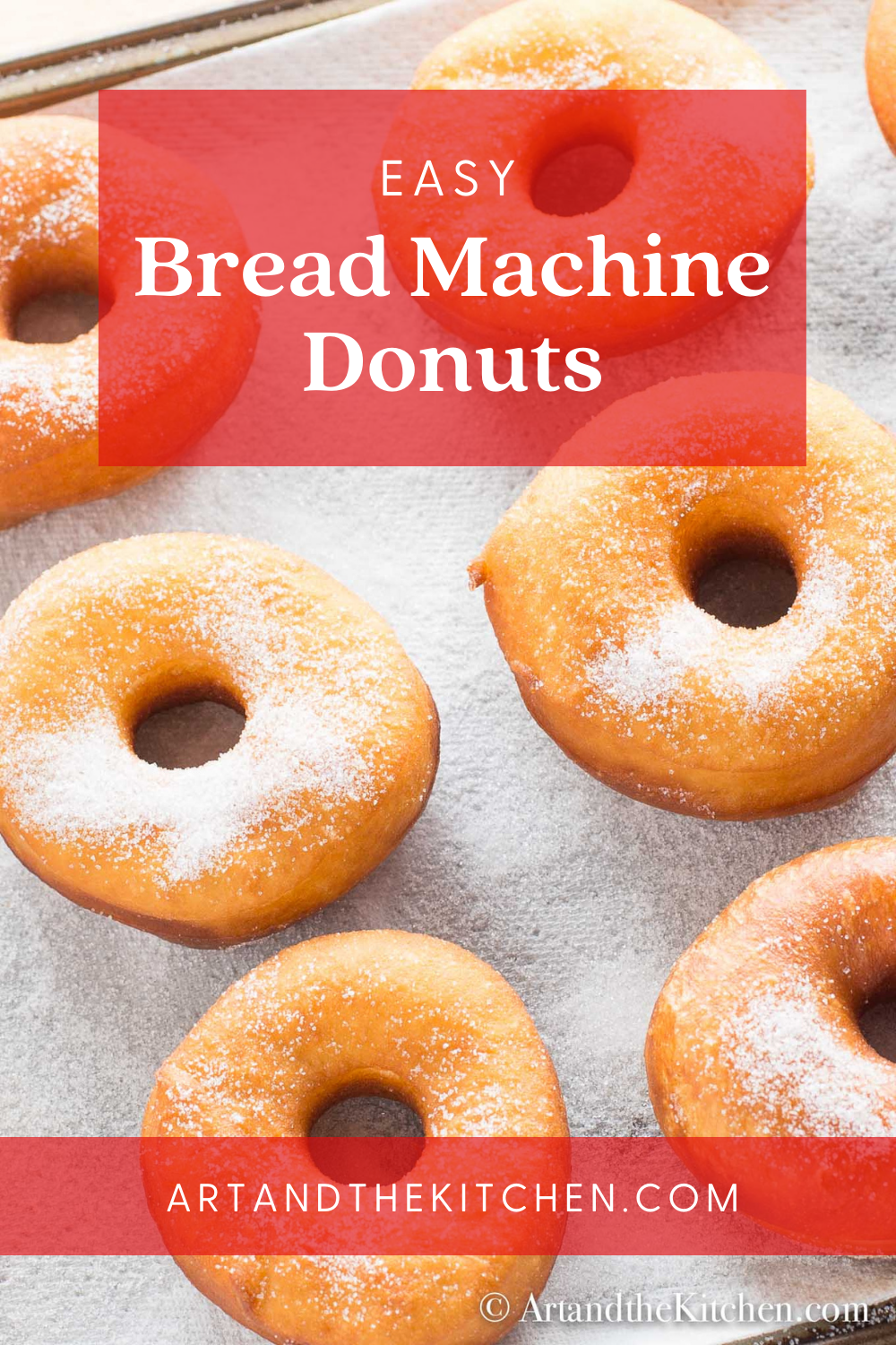 Easy Bread Machine Donuts are light and fluffy just like the ones from your favourite bakery. Sprinkle with plain white sugar, icing sugar, dip in chocolate or decorate with frosting and sprinkles. It is time to pull out that bread machine and whip up a batch of yummy homemade donuts! via @artandthekitch