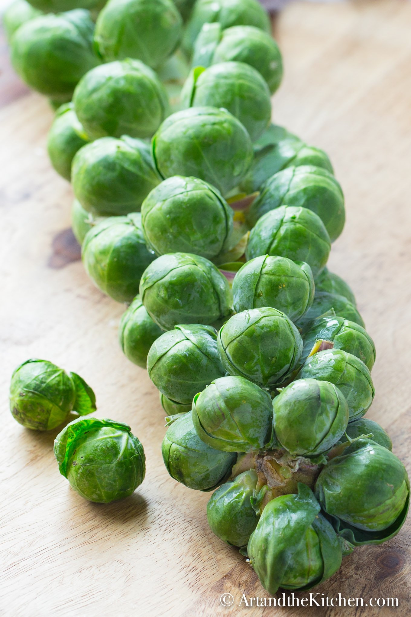 Stock of fresh brussels sprouts