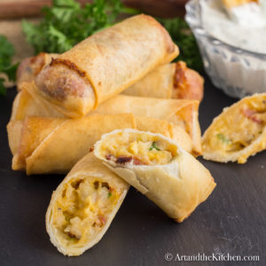 Crispy spring rolls filled with a potato filling.